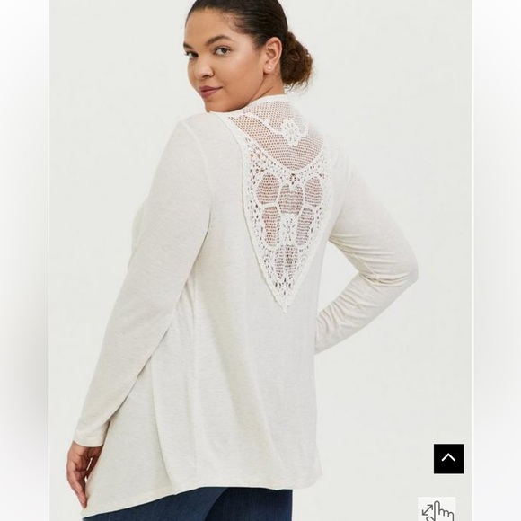 Torrid super soft crochet back open front cardigan size 4 - Picture 1 of 3